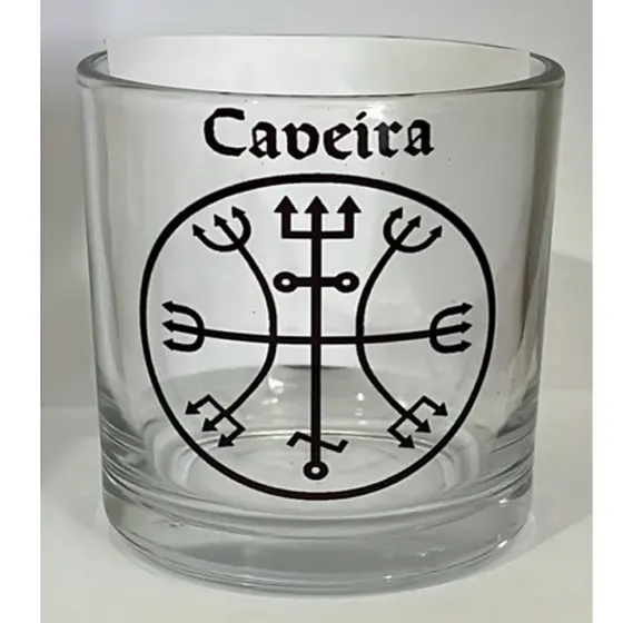 COPO DE BEBIDAS E WHISKY EXU CAVEIRA 260ML VIDRO - UMBANDA QUIMBANDA E CANDOMBLE