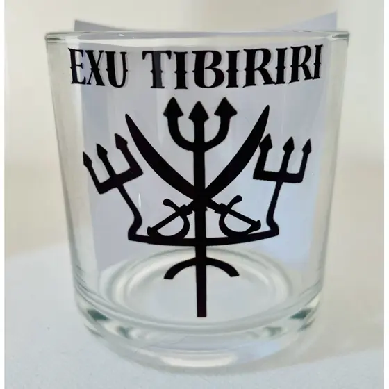 COPO DE BEBIDA E OFERTÓRIO EXU TIBIRIRI VIDRO 260ML - UMBANDA QUIMBANDA E CANDOMBLÉ