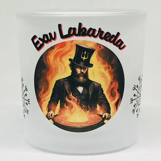 COPO DE BEBIDA E WISKY EXU LABAREDA 260ML VIDRO - JATEADO - UMBANDA QUIMBANDA E CANDOMBLÉ