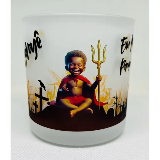 COPO DE BEBIDA WISKY E OFERTÓRIO EXU MIRIM PINGA FOGO 260ML VIDRO - UMBANDA QUIMBANDA E CANDOMBLÉ