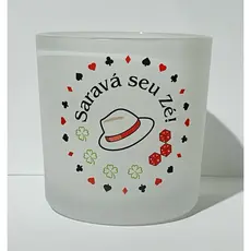 Copo de Whisky EXÚ - Saravá Seu Zé-  Modelo mandala da sorte - Umbanda e Candomblé 260ml vidro