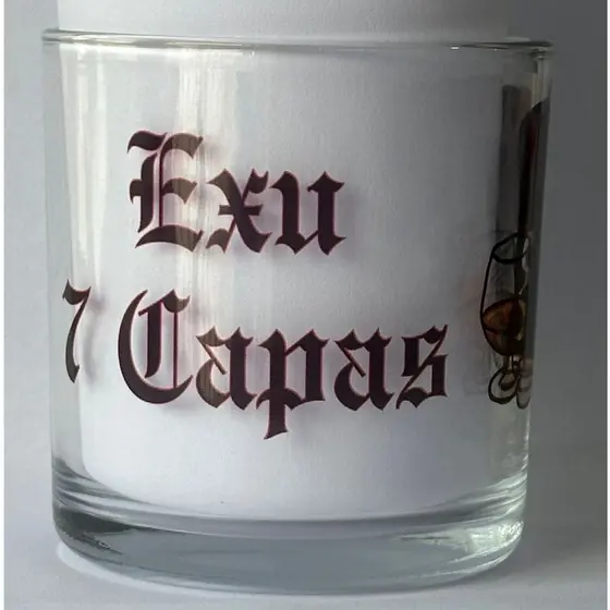 Copo de EXU 7 CAPAS Whisky e bebidas - Umbanda, Quimbanda e Candomblé Vidro Translucido 260ml