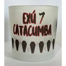 COPO DE BEBIDAS E WISKY EXÚ 7 CATACUMBA 260ML UMBANDA KIMBANDA E CANDOMBLÉ
