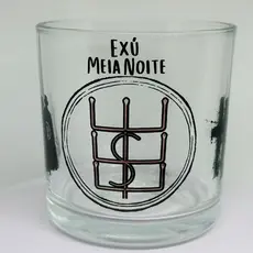 COPO DE WISKY E BEBIDAS EXÚ MEIA NOITE UMBANDA QUIMBANDA CANDOMBLÉ 260ML VIDRO - FERRAMENTA