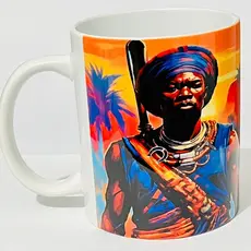 CANECA OGUM ORIXÁ UMBANDA CANDOMBLÉ PORCELANA 325ML