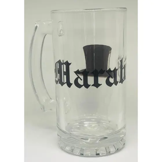 CANECA DE CHOPP CERVEJA E BEBIDAS EXÚ MARABÔ CARTOLA VIDRO 475ML UMBANDA KIMBANDA E CANDOMBLÉ