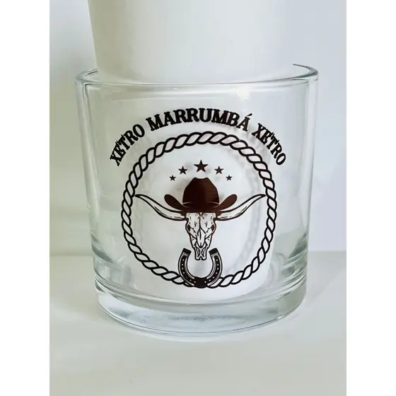 Copo de BOIADEIRO Whisky e bebidas - Umbanda, Quimbanda e Candomblé Vidro 260ml