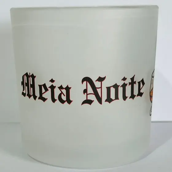 COPO DE WISKY E BEBIDAS EXÚ MEIA NOITE VIDRO JATEADO 260ML UMBANDA QUIMBANDA E CANDOMBLÉ