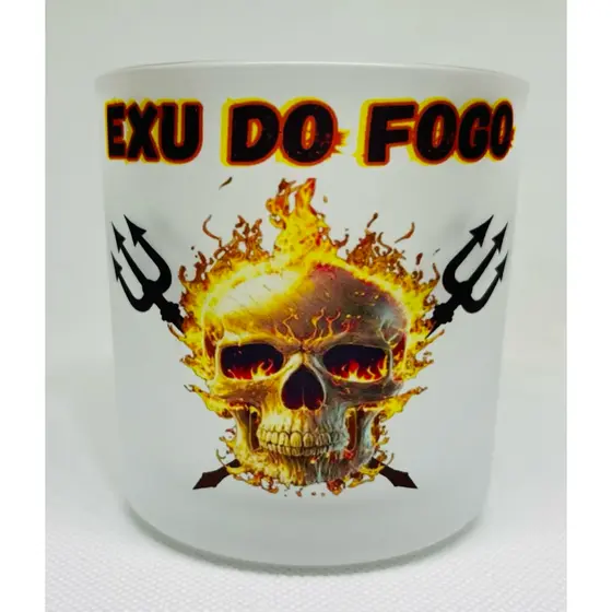 COPO DE BEBIDA E OFERTÓRIO EXÚ DO FOGO 260ML VIDRO