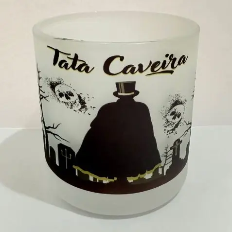 EXU TATA CAVEIRA COPO DE EXU BEBIDAS E WHISKY 260ML VIDRO - UMBANDA QUIMBANDA CANDOMBLE CALUNGA