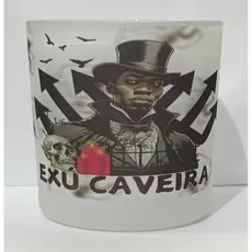 EXU CAVEIRA COPO DE WHISKY E BEBIDAS 260ML - UMBANDA QUIMBANDA