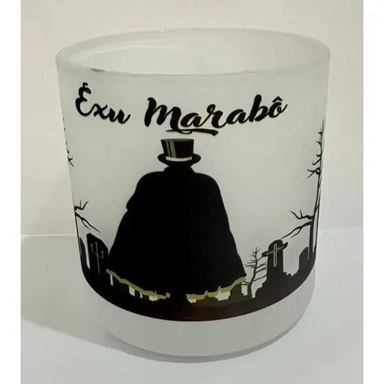 EXU MARABÔ COPO DE EXU BEBIDAS E WHISKY 260ML VIDRO - UMBANDA QUIMBANDA CANDOMBLE CALUNGA