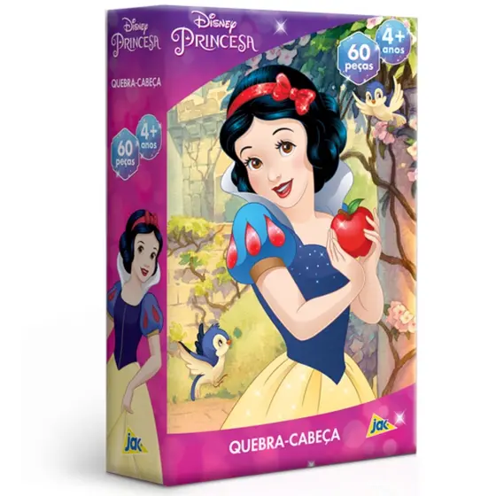 QUEBRA CABEÇA PRINCESA BRANCA DE NEVE DISNEY 60 PEÇAS JAK TOYSTER PUZZLE FILME DESENHO JOGO MENINA
