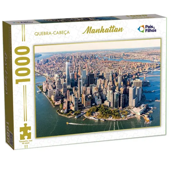QUEBRA CABEÇA MANHATTAN 1000 PEÇAS PAIS E FILHOS PUZZLE PAISAGEM PONTO TURÍSTICO NOVA YORK IORQUE NY