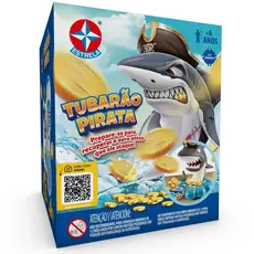 JOGO TUBARÃO PIRATA ESTRELA OURO TESOURO SHARKS PIRATE MAR ATAQUE MOEDAS ROLETA PULA BRINQUEDO MESA