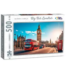 QUEBRA CABEÇA BIG BUS LONDRES 500 PEÇAS PAIS E FILHOS PUZZLE PAISAGEM PONTO TURÍSTICO BEN RELÓGIO &