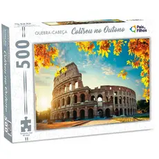 QUEBRA CABEÇA COLISEU NO OUTONO 500 PEÇAS PAIS E FILHOS PUZZLE PAISAGEM PONTO TURÍSTICO ROMA ITÁLIA