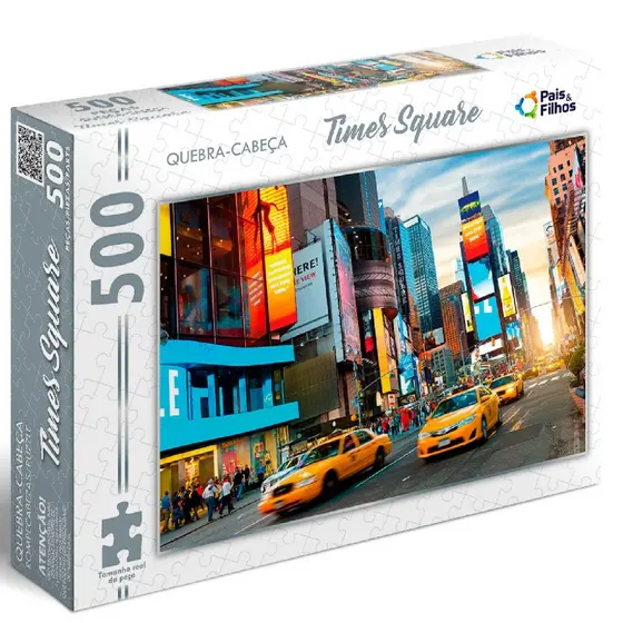 QUEBRA CABEÇA TIMES SQUARE 500 PEÇAS PAIS E FILHOS PUZZLE PAISAGEM PONTO TURÍSTICO NOVA YORK IORQUE