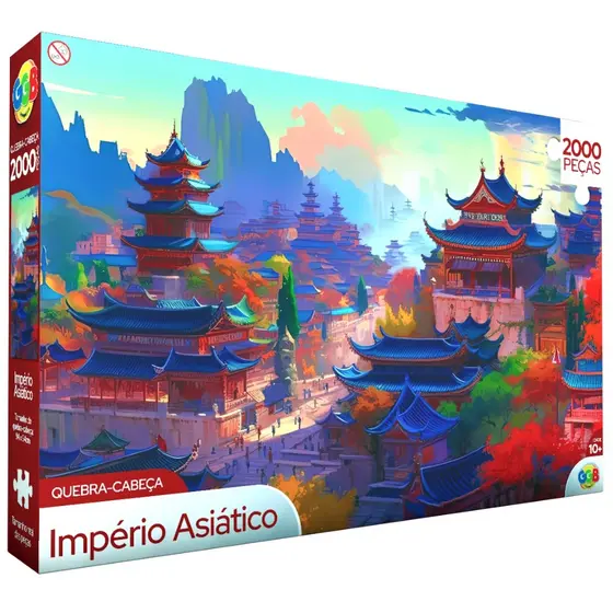 QUEBRA CABEÇA IMPÉRIO ASIÁTICO 2000 PEÇAS GGB BRINQUEDOS PUZZLE PAISAGEM PONTO TURÍSTICO CHINA JAPÃO