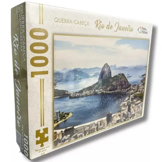 QUEBRA CABEÇA RIO DE JANEIRO 1000 PEÇAS PAIS E FILHOS PUZZLE PONTO TURÍSTICO BRASIL PÃO DE AÇUCAR RJ