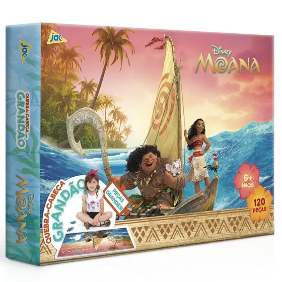 QUEBRA CABEÇA GRANDÃO MOANA DISNEY 120 PEÇAS GRANDES TOYSTER PUZZLE BRINQUEDO FILME DESENHO CRIANÇA