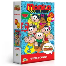 QUEBRA CABEÇA TURMA DA MÔNICA 200 PEÇAS TOYSTER DESENHO MAGALI CEBOLINHA CASCÃO MILENA COELHO SANSÃO