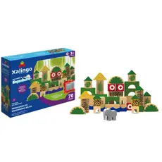 JOGO BRINCANDO DE ENGENHEIRO BLOCOS DE MONTAR SELVA 70 PEÇAS XALINGO MADEIRA REFLORESTADA CONSTRUÇÃO