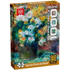 QUEBRA CABEÇA MINI 1000 PEÇAS VASO DE FLORES DE RENOIR GROW PUZZLE FLOR OBRA ARTE PINTOR PEQUENAS