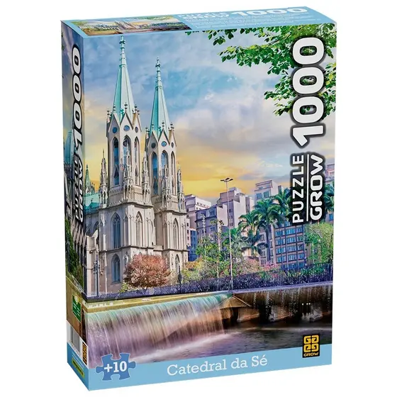QUEBRA CABEÇA CATEDRAL DA SÉ SÃO PAULO/SP 1000 PEÇAS GROW PUZZLE JOGO PAISAGEM BRINQUEDOS BRASIL