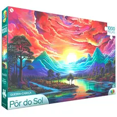 QUEBRA CABEÇA PÔR DO SOL 1000 PEÇAS GGB BRINQUEDOS PUZZLE PAISAGEM PONTO TURÍSTICO QUADRO SUNSET RIO