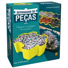 SEPARADOR DE PEÇAS PUZZLE QUEBRA CABEÇA GROW ATÉ 2000 PCS 6 BANDEJAS EMPILHÁVEIS COLORIDAS ARMAZENA