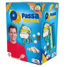 JOGO DE TABULEIRO PASSA OU REPASSA PAIS E FILHOS SBT RODRIGO FARO EQUIPE AZUL AMARELA PERGUNTA CARTA