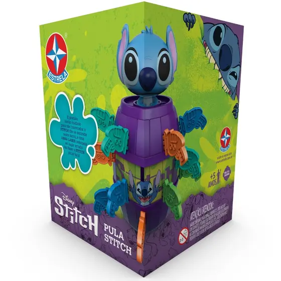 JOGO PULA STITCH DISNEY ESTRELA BRINQUEDO BARRIL ESPADAS 24 ARMA LASER BICHO AZUL BONECO PIRATA LILO