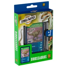 SUPER TRUNFO DINOSSAUROS GROW 32 CARTAS ANIMAIS RÉPTEIS DINOS FÓSSEIS RARO T-REX VELOCIRAPTOR JOGOS