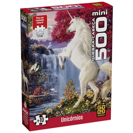 QUEBRA CABEÇA MINI 500 PEÇAS PEQUENAS UNICÓRNIOS GROW PUZZLE CAVALO FLORESTA PAISAGEM ANIMAIS FLORES