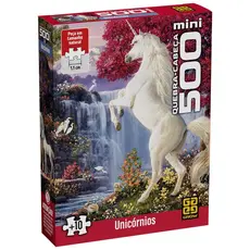 QUEBRA CABEÇA MINI 500 PEÇAS PEQUENAS UNICÓRNIOS GROW PUZZLE CAVALO FLORESTA PAISAGEM ANIMAIS FLORES