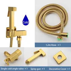 Ducha Higiênica Quadrada Metal Inox Chuveirinho Intima Banheiro Luxo Dourada Preta Cromada Yesop