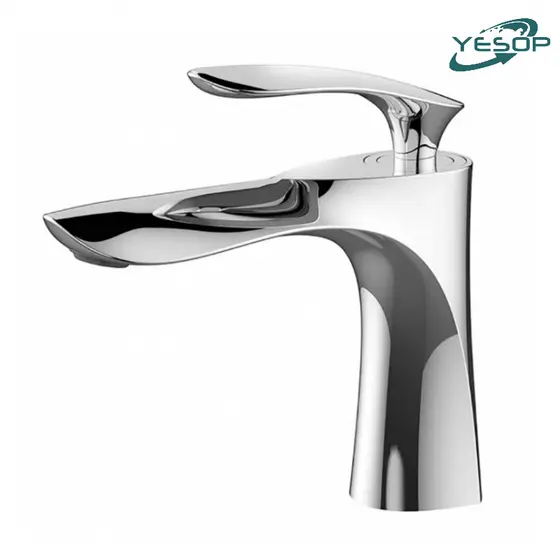 YESOP Torneira Banheiro Monocomando Misturador Cromada Luxo Para Lavatório 18cm Cor Prata Brilhante