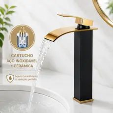 Espessamento de alta qualidade Torneira Banheiro Aço Inox Luxo Saída De Cascata Quente E Fria Misturador Yesop
