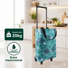 Carrinho Dobrável para Compras e Escadas 20L Portátil Multifuncional Estrutura em Aço Reforçada Resistente Yesop