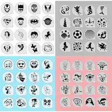Stencil Personagens Infantis Kit 64 Moldes 7x7cm