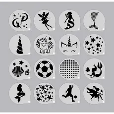 Stencil Personagens (6) Infantis Kit 16 Moldes 7x7cm