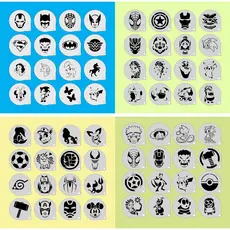 Stencil Personagens Infantis Kit (2) 64 Moldes 7x7cm