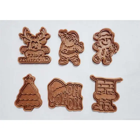Kit 6 Cortador Marcador Natal Cookie Americana