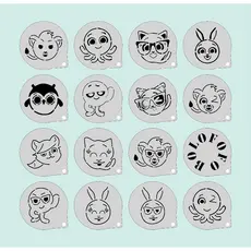 Stencil BoloFofo Infantis Kit 16 Moldes 7x7cm