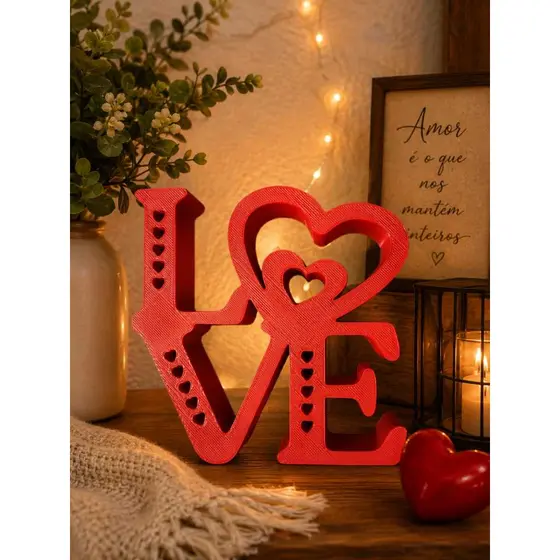 LOVE Decorativo Impressão 3D -Romântico para Casa, Quarto ou Presente Criativo
