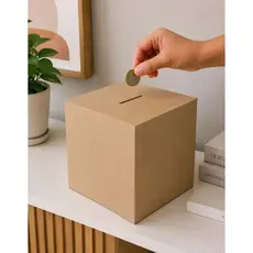 Caixa Cofre Cofrinho Mdf Cru Grande Fechado Urna 0302