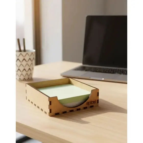 Porta Post It De Mesa Em Mdf Cru 1357