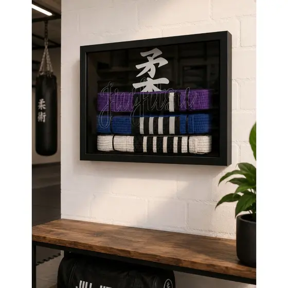 Porta 5 Faixas Jiu-jitsu Caixa Mdf Com Acrílico 1297