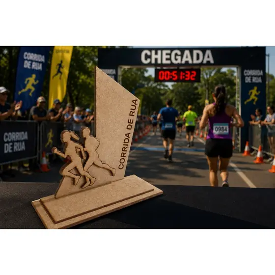 Trofeu Em Mdf 7 Un. Corrida De Rua 1579